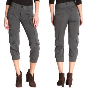 Desigual Gray Crop Cargo Jogger Pants